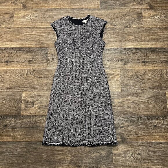 Rebecca Taylor Confetti Tweed Dress Navy Blue Pink Size 0 - Picture 7 of 13